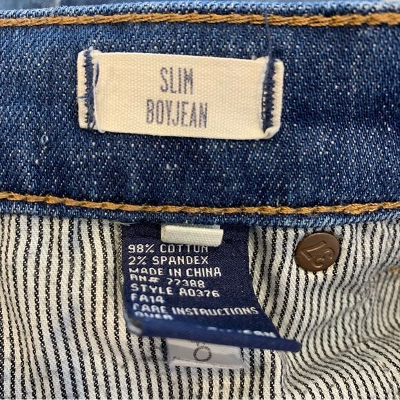 Madewell Slim Boyjean Rip and Repair Edition Distressed Bleach Stains Size 28 - Picture 9 of 13